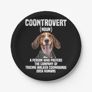 Treeing Walker Coonhound Lover Dog Coontrovert Paper Plate
