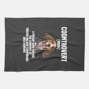 Treeing Walker Coonhound Lover Dog Coontrovert Tea Towel
