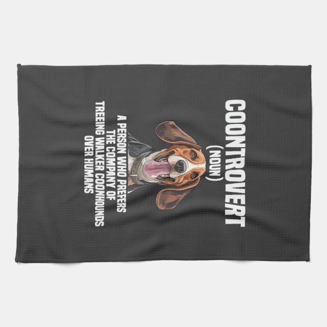 Treeing Walker Coonhound Lover Dog Coontrovert Tea Towel (Horizontal)