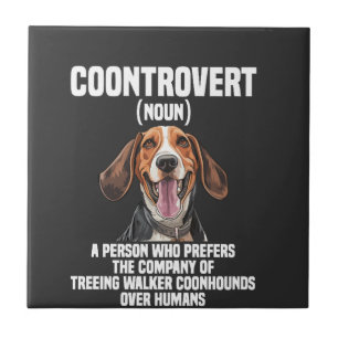 Treeing Walker Coonhound Lover Dog Coontrovert Tile
