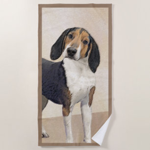 Treeing Walker Coonhound Painting - Original Art Beach Towel