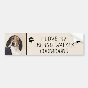 Treeing Walker Coonhound Painting - Original Art Bumper Sticker