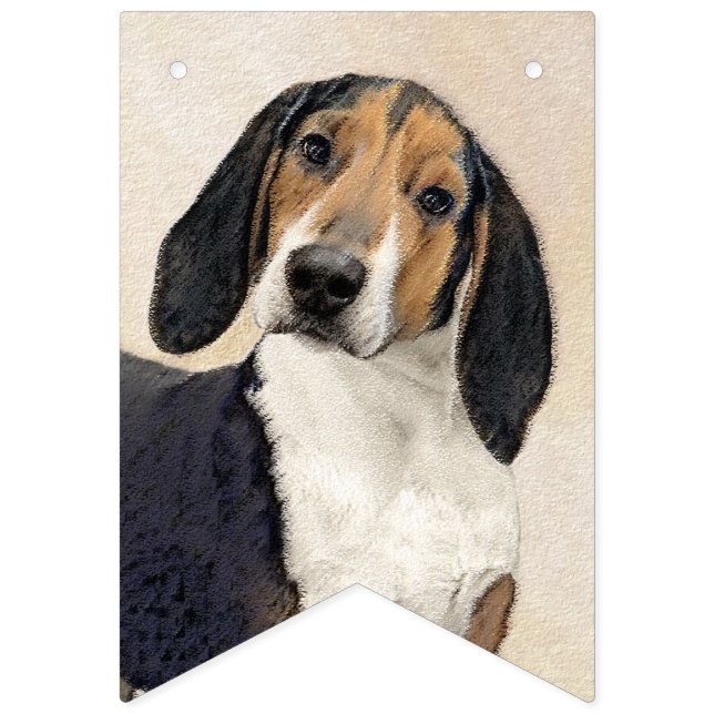 Treeing Walker Coonhound Painting - Original Art Bunting (First Flag)