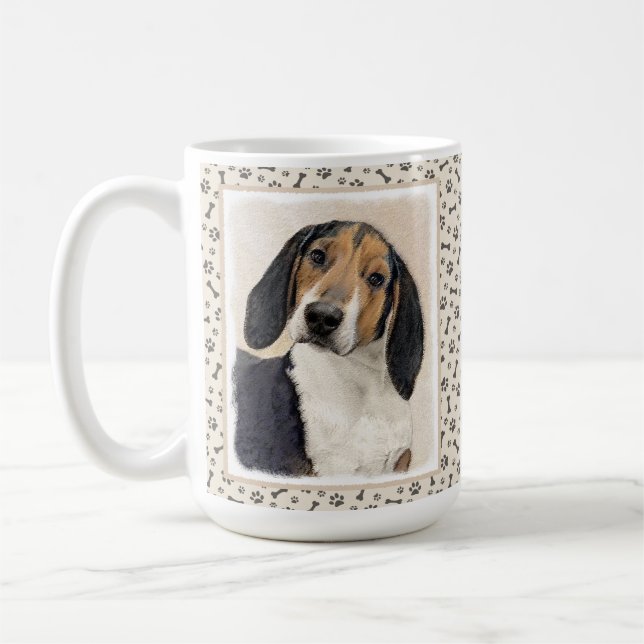 Treeing Walker Coonhound Painting - Original Art Coffee Mug (Left)
