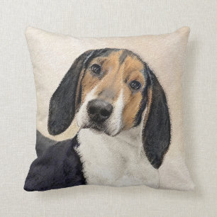 Treeing Walker Coonhound Painting - Original Art Cushion