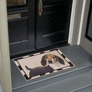 Treeing Walker Coonhound Painting - Original Art Doormat
