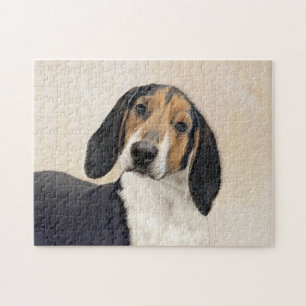 Treeing Walker Coonhound Painting - Original Art Jigsaw Puzzle