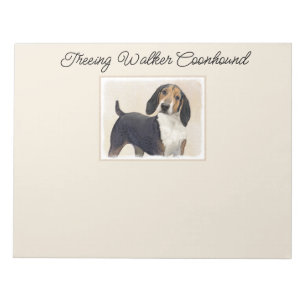 Treeing Walker Coonhound Painting - Original Art N Notepad