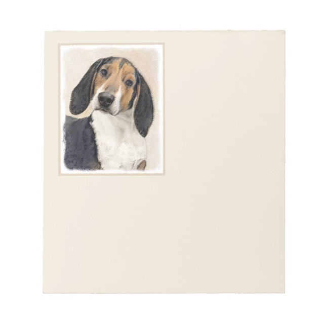 Treeing Walker Coonhound Painting - Original Art Notepad (Front)