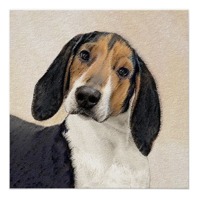 Treeing Walker Coonhound Painting - Original Art Poster (Front)