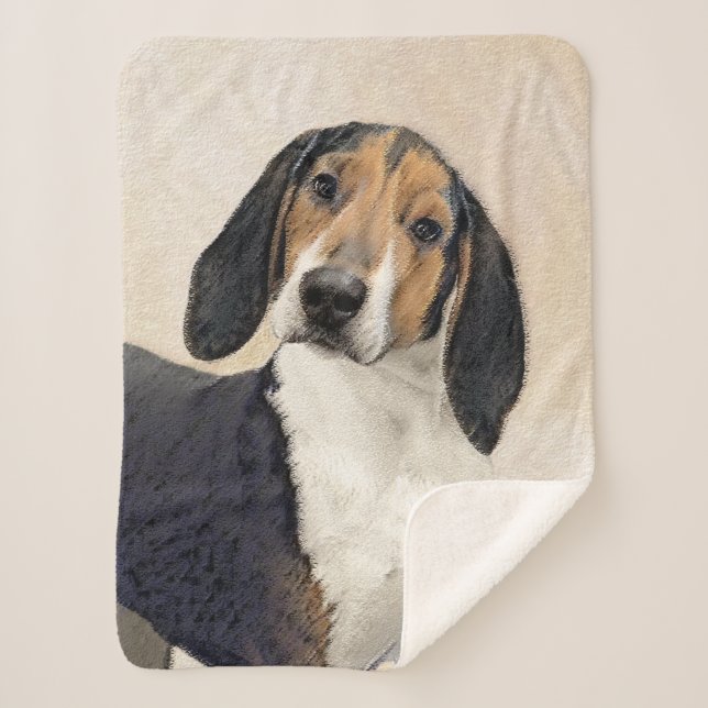 Treeing Walker Coonhound Painting - Original Art Sherpa Blanket (Front)