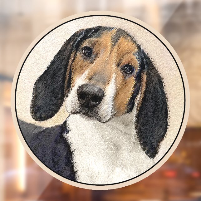 Treeing Walker Coonhound Painting - Original Art Window Cling (Sheet 2)