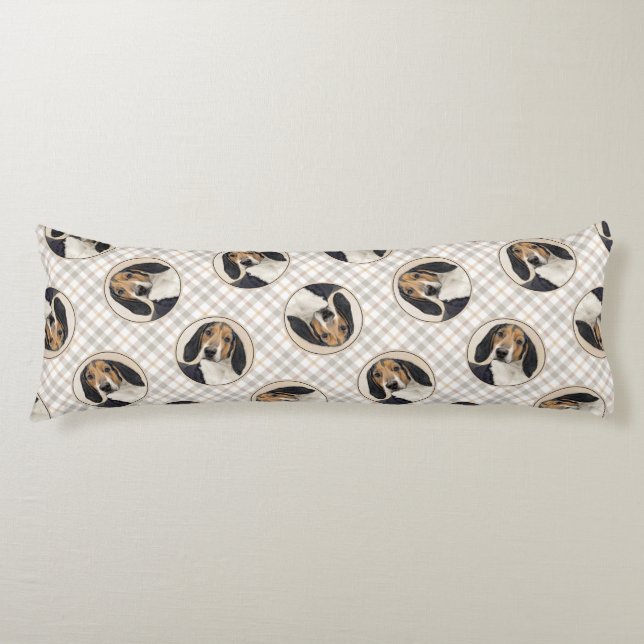 Treeing Walker Coonhound Painting Original Dog Art Body Cushion (Front)