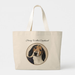 Treeing Walker Coonhound Painting Original Dog Art Large Tote Bag