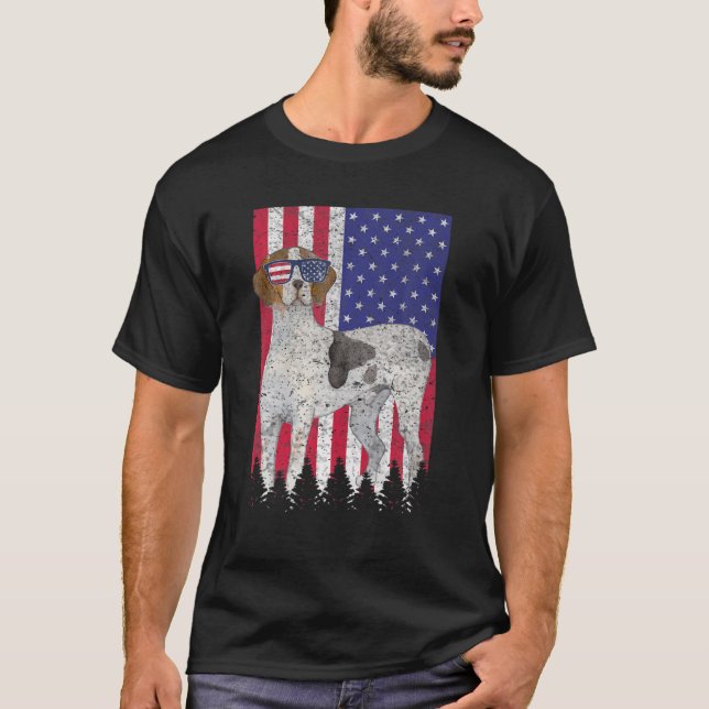 Treeing Walker Coonhound Patriotic Dog Pride Ameri T-Shirt (Front)