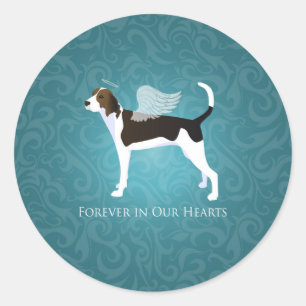 Treeing Walker Coonhound Pet Memorial Angel Dog Classic Round Sticker