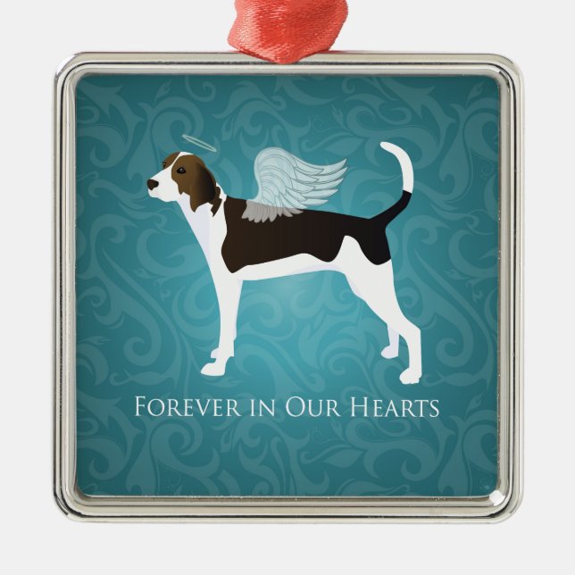 Treeing Walker Coonhound Pet Memorial Angel Dog Metal Tree Decoration (Front)