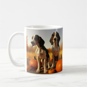 Treeing Walker Coonhound Puppy Autumn Pumpkin Coffee Mug