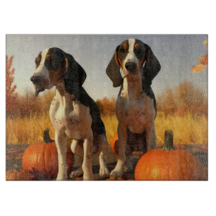 Treeing Walker Coonhound Puppy Autumn Pumpkin Cutting Board