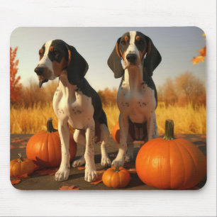 Treeing Walker Coonhound Puppy Autumn Pumpkin Mouse Mat