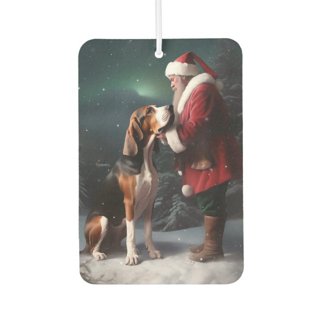 Treeing Walker Coonhound Santa Claus Christmas Car Air Freshener (Front)