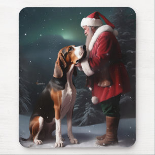 Treeing Walker Coonhound Santa Claus Christmas Mouse Mat