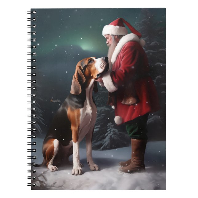 Treeing Walker Coonhound Santa Claus Christmas Notebook (Front)