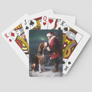 Treeing Walker Coonhound Santa Claus Christmas Playing Cards