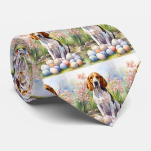 Treeing Walker Coonhound with Easter Eggs Holiday Tie