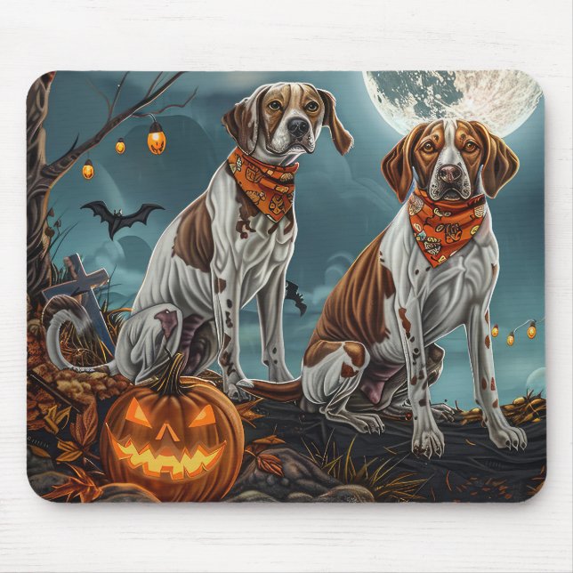 Treeing Walker Halloween Spooky Mouse Mat (Front)
