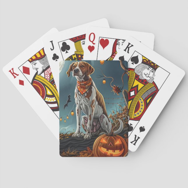 Treeing Walker Halloween Spooky Playing Cards (Back)