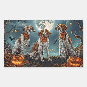Treeing Walker Halloween Spooky Rectangular Sticker