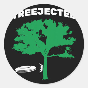 Treejected Disc Golf Fyling Disc Classic Round Sticker
