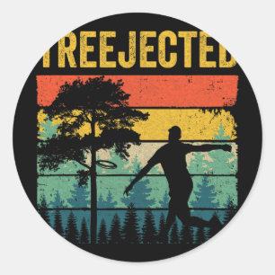 Treejected Funny Disc Golf Discs Hit Stupid Trees Classic Round Sticker