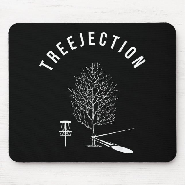 Treejection Disc Golf Funny Sports Tree Player Gif Mouse Mat (Front)