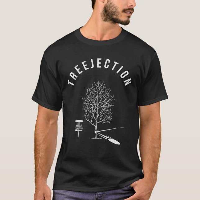 Treejection Disc Golf Funny Tree Frisbee Golf Disc T-Shirt (Front)
