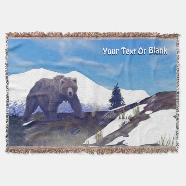 Treeline Grizzly Throw Blanket (Front)