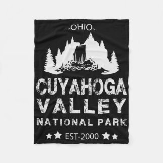 Treeline With Waterfall Cuyahoga Valley National P Fleece Blanket