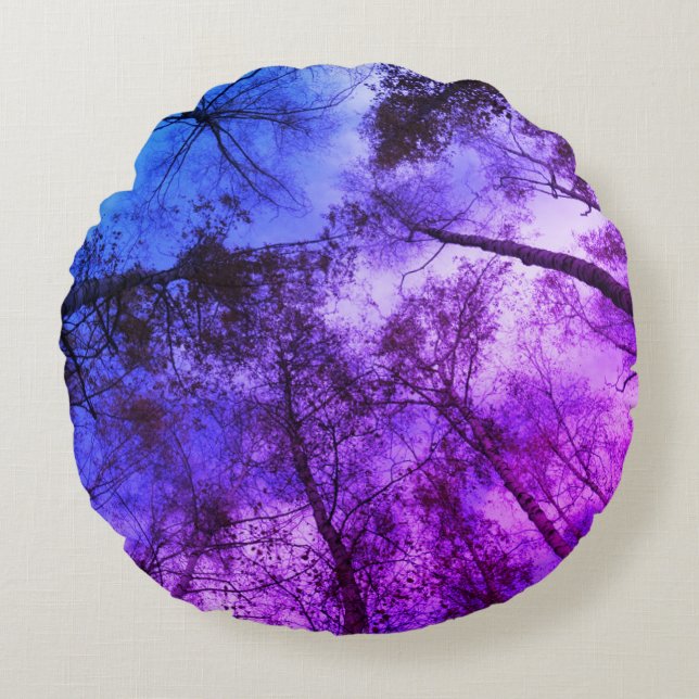 Trees Air  Brushed Polyester Round throw cushion (Front)
