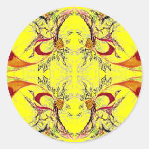 Trees and Birds fantasy Classic Round Sticker