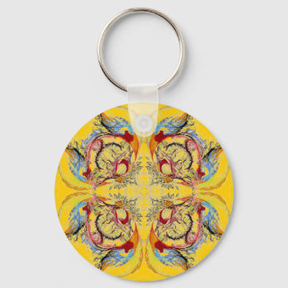 Trees and Birds fantasy Key Ring