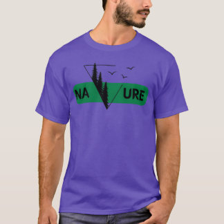 Trees and birds of nature retro T-Shirt