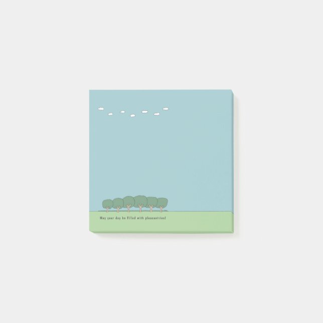 Trees and Clouds In A Funny Landscape 3 x 3 Post-it Notes (Front)