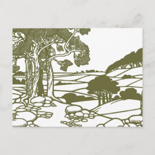 Trees and countryside postcard