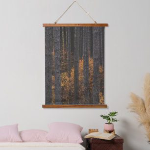 Trees and gold autumn foliage hanging tapestry