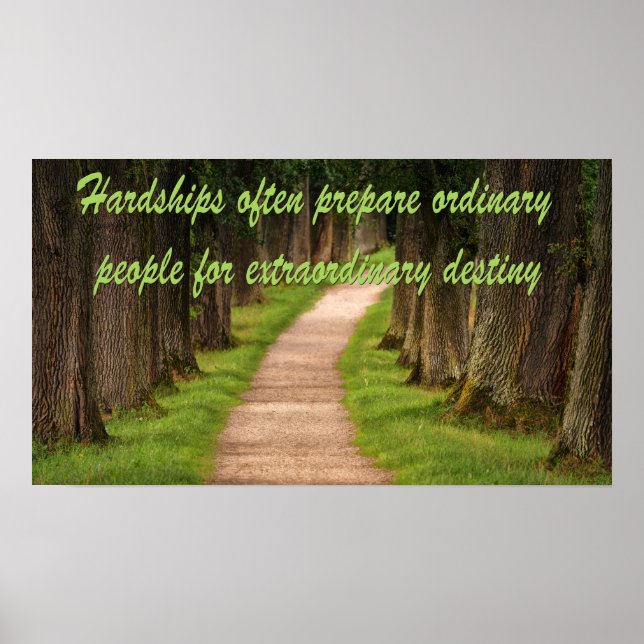 Trees and Path Bible Quotes Inspirational Sayings Poster (Front)