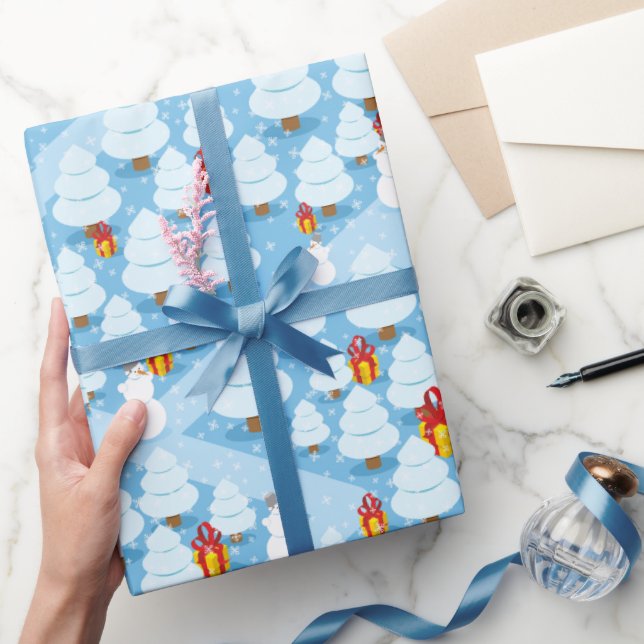 Trees and Presents Pattern Christmas WrappingPaper (Gifting)