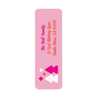 Trees and Twinkles in Pink Return Address Label