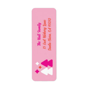 Trees and Twinkles Pink Return Address Label