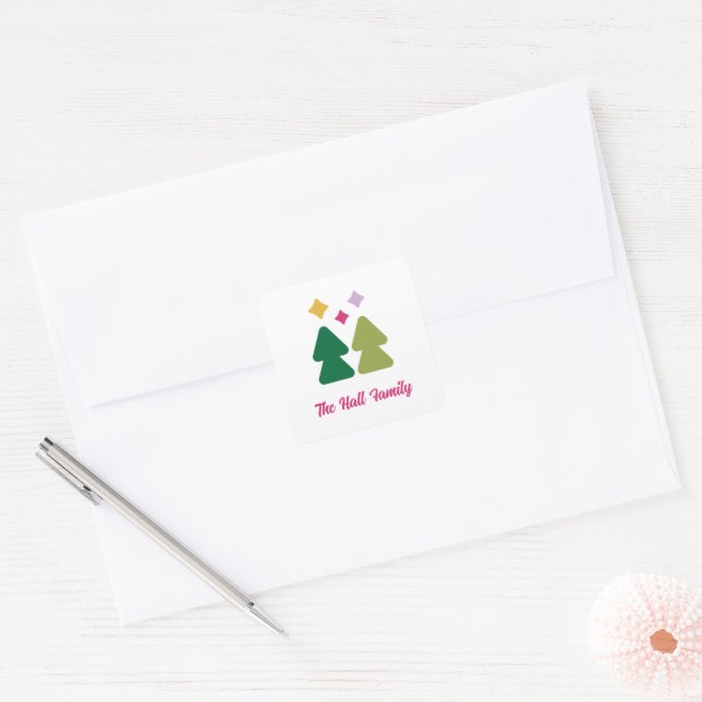 Trees and Twinkles Sticker in Multi-Colour (Envelope)